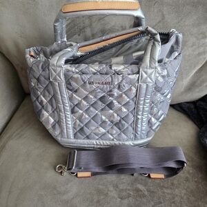 MZ Wallace Small Empire Tote In Silver Metallic Camo